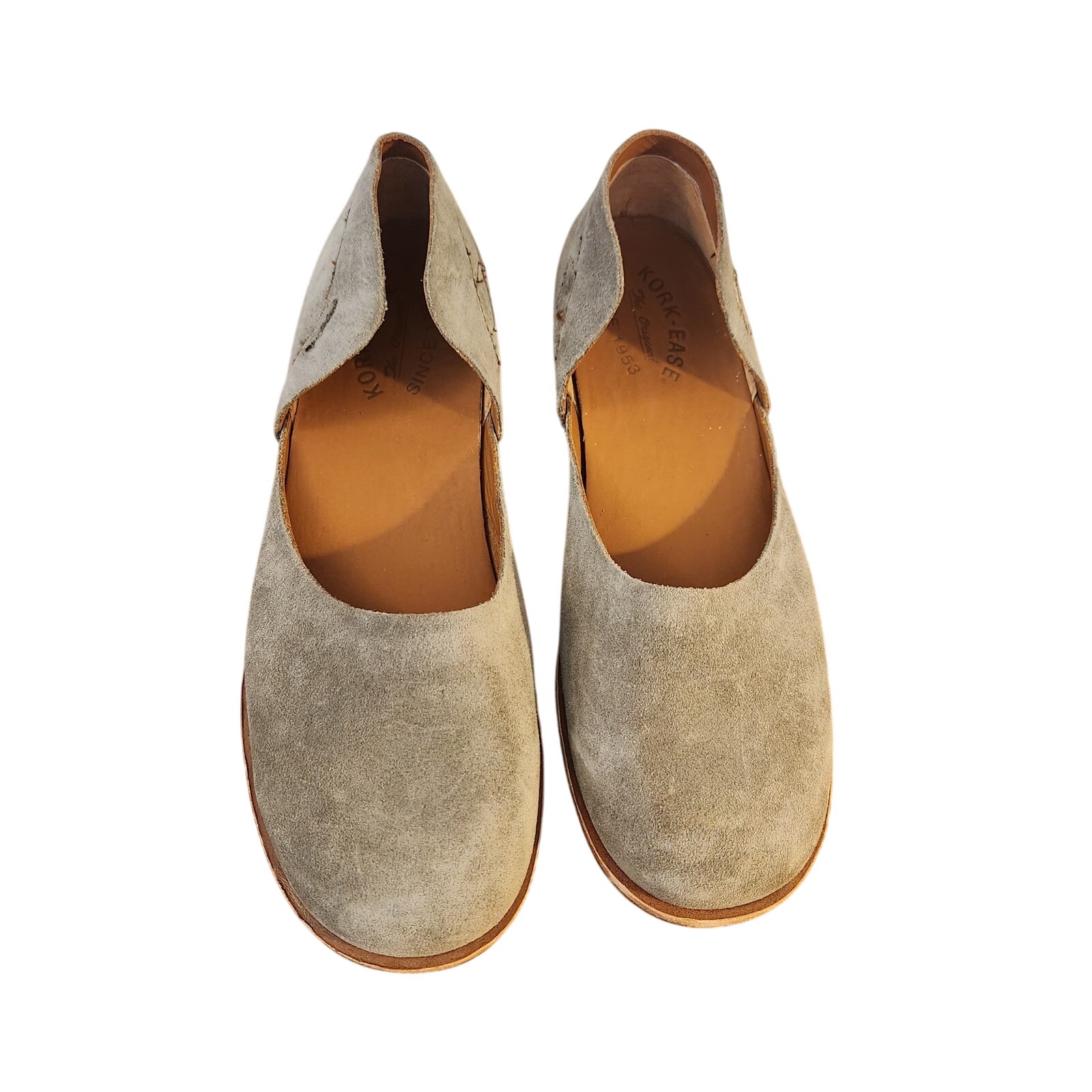Kork-Ease Gray Suede Bellota D'orsay Comfort Flats Size 8
